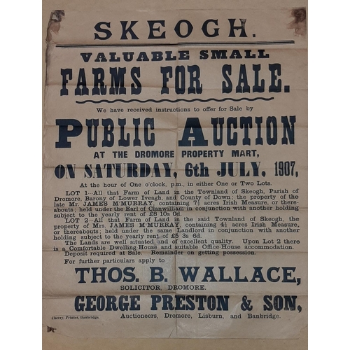 14 - FARMS FOR SALE, SKEOGH AUCTION POSTER 22.5