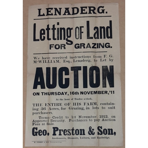 26 - LAND LETTING, LENADERG AUCTION POSTER 17.5