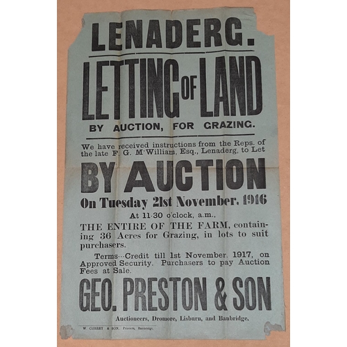 27 - LAND LETTING, LENADERG AUCTION POSTER 17.5