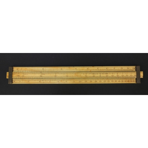 41 - Dring & Fage of London extending ivory rule, 25cm long (when closed)