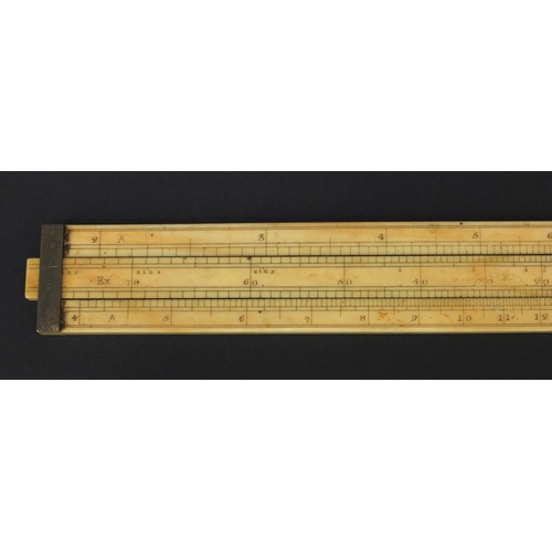 41 - Dring & Fage of London extending ivory rule, 25cm long (when closed)