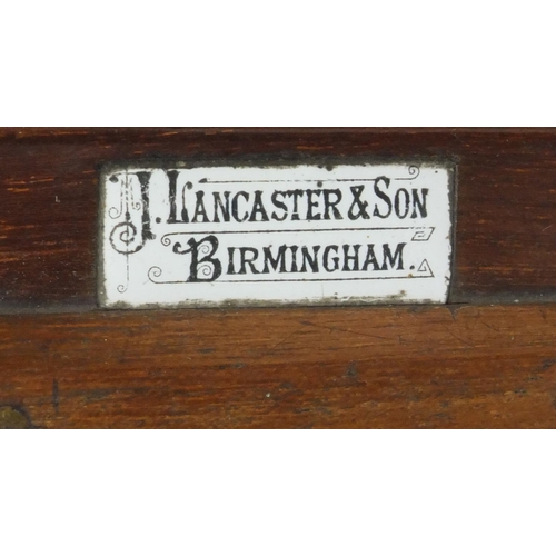 203 - Group of cameras including a Lancaster & Son of Birmingham mahogany plate camera, two Exacta cameras... 