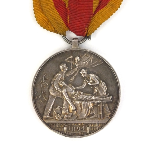 359 - 1894 Hong Kong plague medal awarded to Lieutenant Colonel Arthur Chapman when a Major for his effort... 