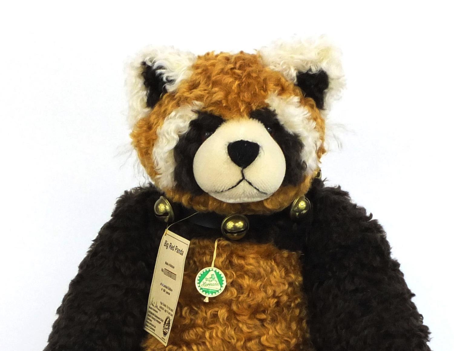 Hermann limited edition mohair big red panda teddy bear with labels