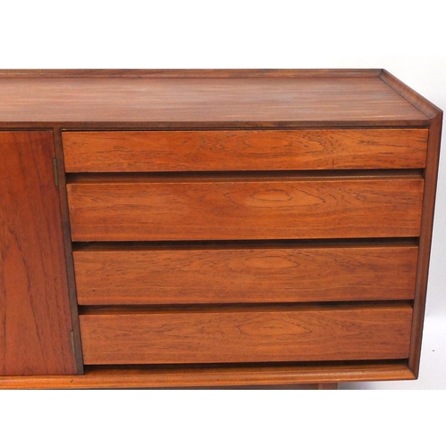 2007 - Vintage Heals teak sideboard designed by Richard Hornby, fitted with four drawers and a pair of cupb... 