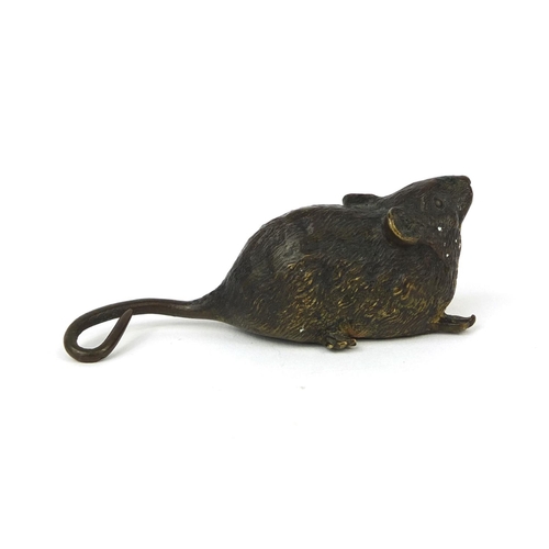 35 - Austrian cold painted bronze rat, stamped Geschutzt and numbered 1064 to the base, 7cm in length