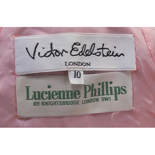 24 - Victor Edelstein silk lined taffeta pink ball gown and bolero jacket, sizes 10, each with labels to ... 