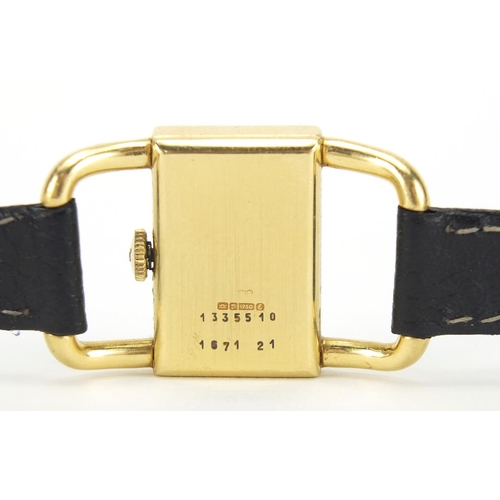 1065 - 18ct gold Jaeger Le-Coultre drivers watch, numbered 1335510 to the back of the case, the case approx... 