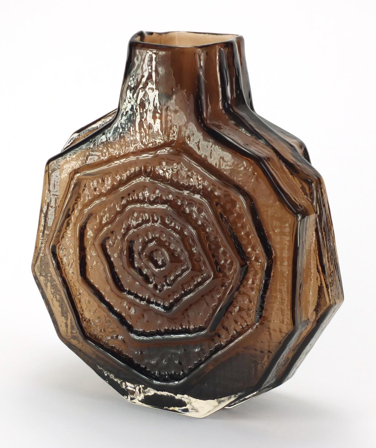 Whitefriars Cinnamon Banjo Vase Designed By Geoffrey Baxter