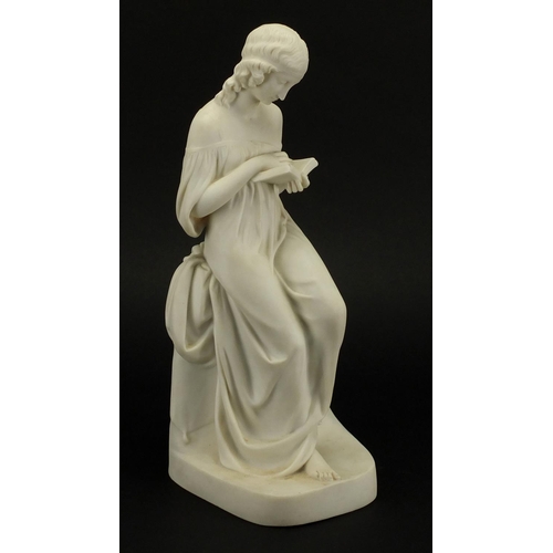 Victorian Copeland Parian Statue Of A Maiden Impressed P Mac