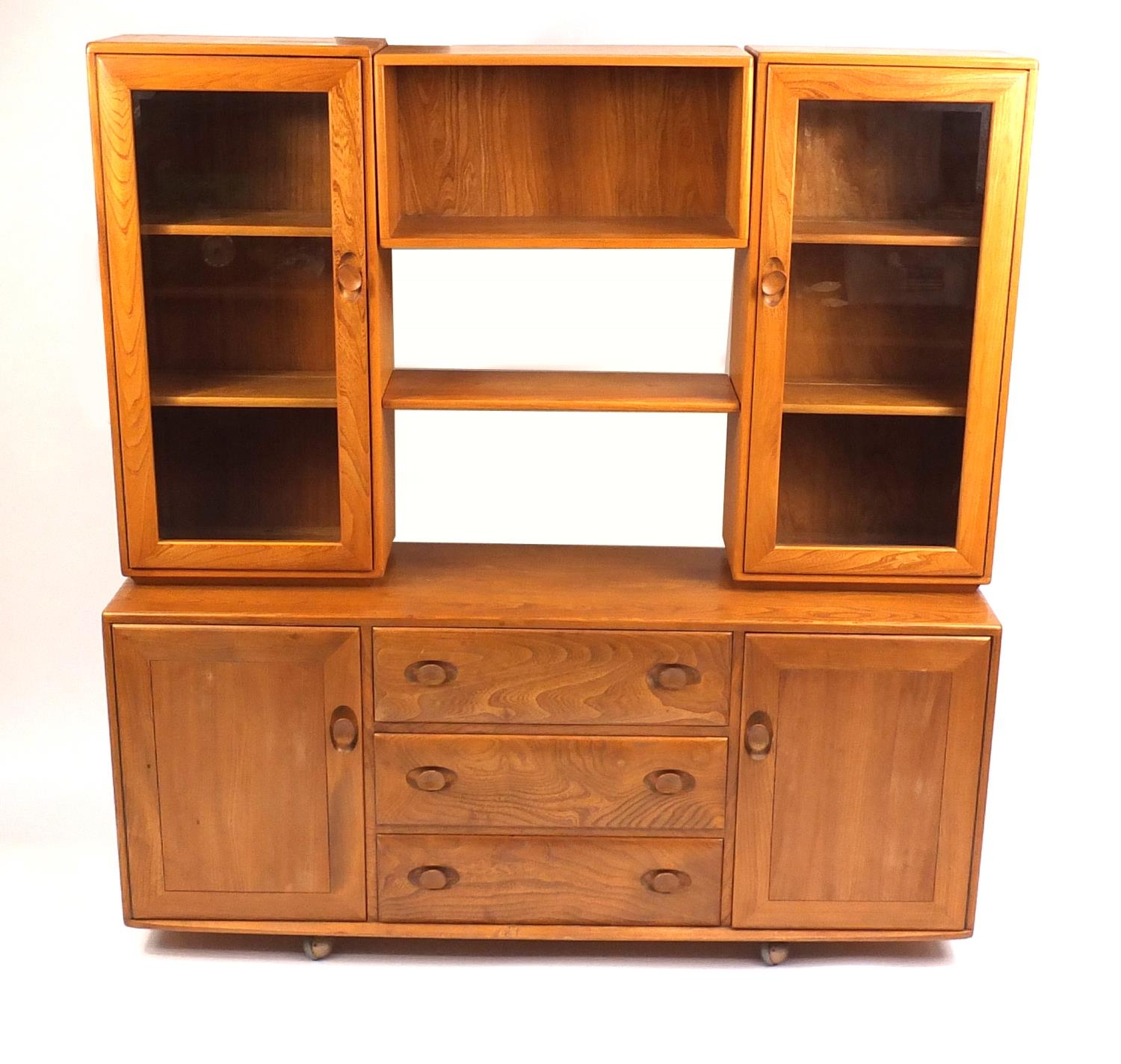 Ercol Elm Windsor Sideboard Dresser Display Cabinet 162cm H X