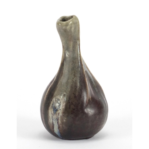 488 - French art pottery vase by Lachenal, inscribed to the base, 16cm high