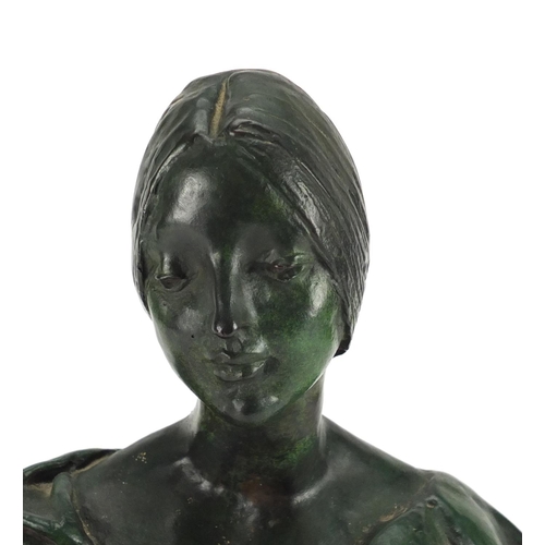 492 - Francesco Messina, Patinated bronze bust Laura, limited edition 38/149, with certificate of authenti... 