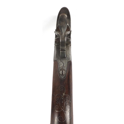 287 - Good Queen Anne cannon barrel flint lock pistol by Richards, with London proof marks, the walnut gri... 