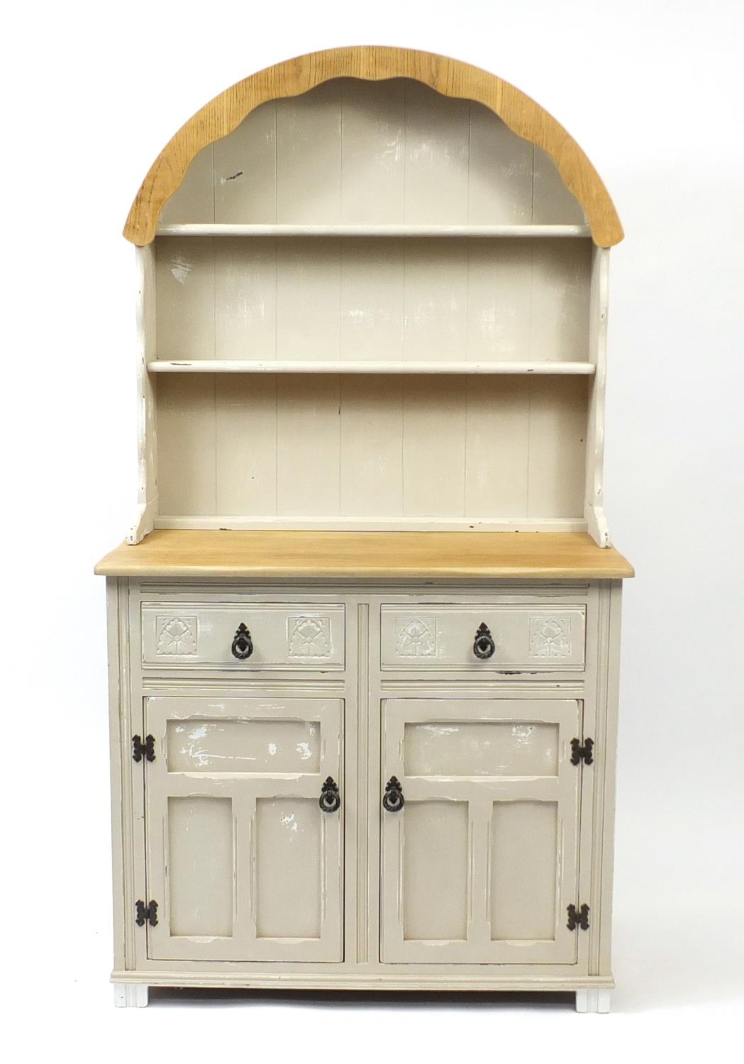 Shabby Chic Painted And Light Oak Dome Top Dresser 180cm H X 97cm