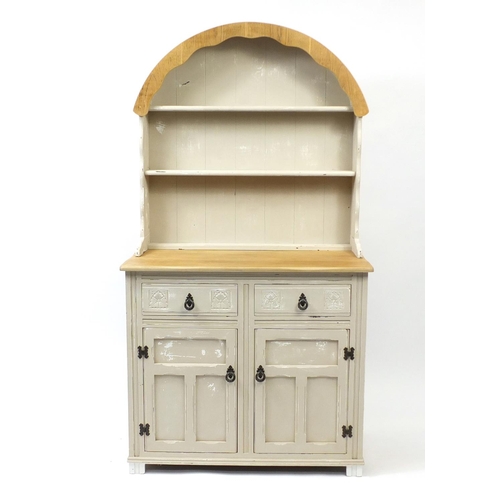 Shabby Chic Painted And Light Oak Dome Top Dresser 180cm H X 97cm