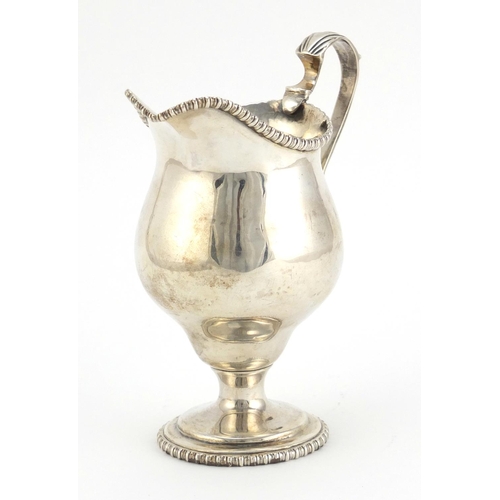 35 - Antique Britannia silver pedestal cream jug, indistinct hallmarks, 12cm high, 114.0g