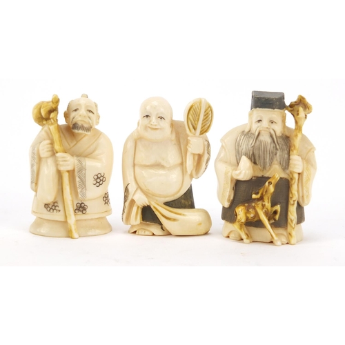 Three Japanese Carved Ivory Netsukes Of - Auctions & Price Archive