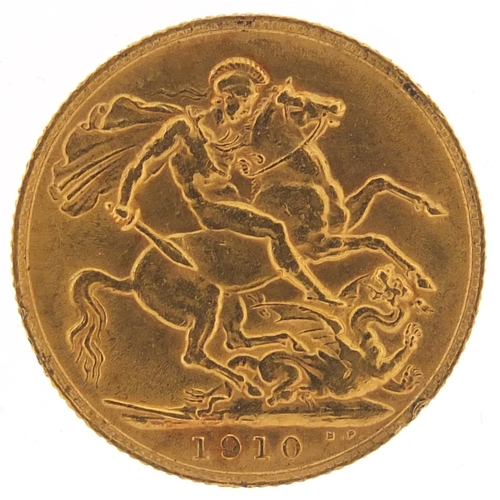 449 - Edward VII 1910 gold sovereign - this lot is sold without buyer’s premium, the hammer price is the p... 