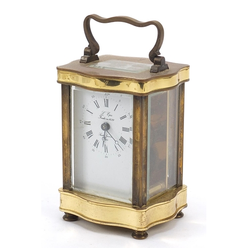 L'Epee, French brass cased carriage clock with serpentine fr... Barnebys