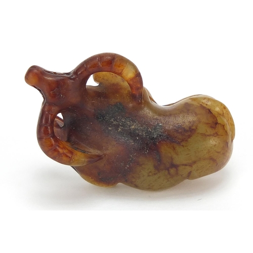 46 - Chinese russet jade carving of a water buffalo, 5cm in length