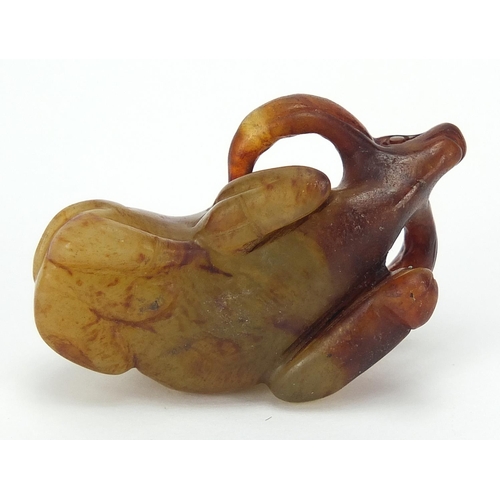 46 - Chinese russet jade carving of a water buffalo, 5cm in length