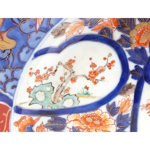 34 - Japanese Imari porcelain charger hand painted with figures, birds and flowers, 41cm in diameter
