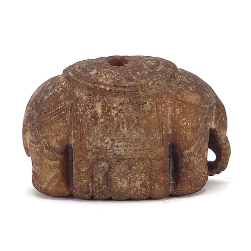 45 - Chinese russet jade carving of a elephant, 4.5cm in length
