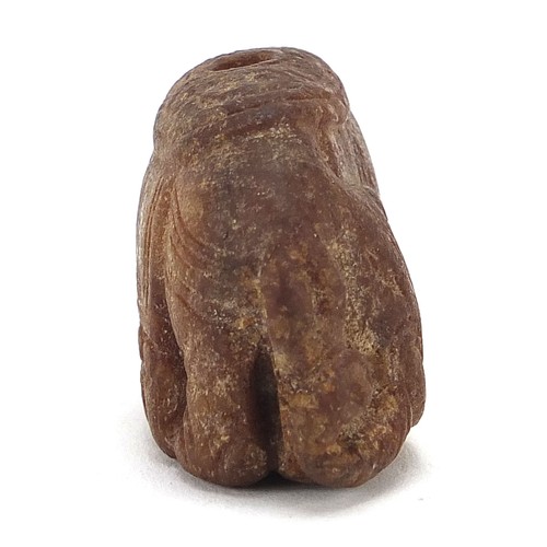 45 - Chinese russet jade carving of a elephant, 4.5cm in length