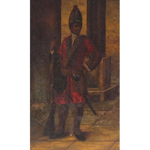 465 - Full length portrait of an African soldier wearing 18th century military uniform, early 19th century... 