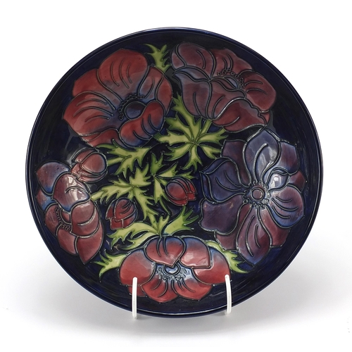 3 - Moorcroft pottery bowl hand painted with flowers, numbered 34194, 28cm in diameter