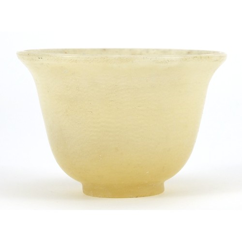 87 - Chinese small white stone tea bowl, 4cm high x 6cm in diameter