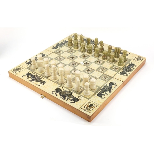 Aztec design folding games board with - auctions & price archive