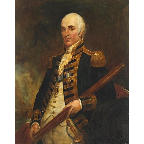26 - After Henry William Pickersgill - Portrait of Admiral Alexander John Ball holding a telescope, naval... 