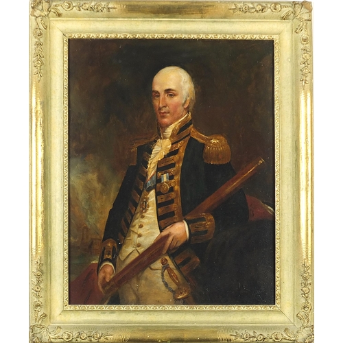 26 - After Henry William Pickersgill - Portrait of Admiral Alexander John Ball holding a telescope, naval... 