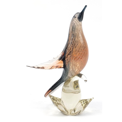 23 - Emaldi, Murano art glass bird with label, 35.5cm high