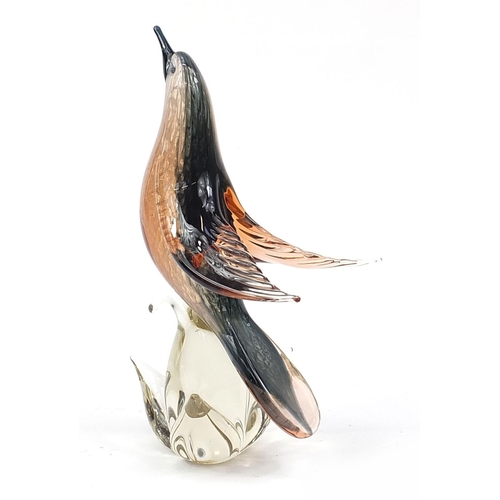23 - Emaldi, Murano art glass bird with label, 35.5cm high