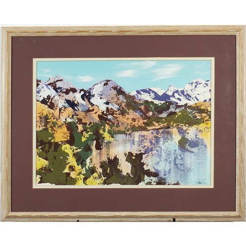 27 - James Hawkins - Beinn Dearg Mountain, Ullapool, Scotland, acrylic, mounted, framed and glazed 57cm x... 