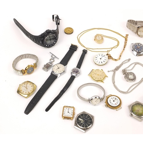 1573 - Vintage and later watches including a pocket watch, Ingersoll and Tissot