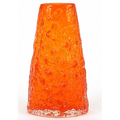 3 - Geoffrey Baxter for Whitefriars, volcano glass vase in tangerine, 18cm high