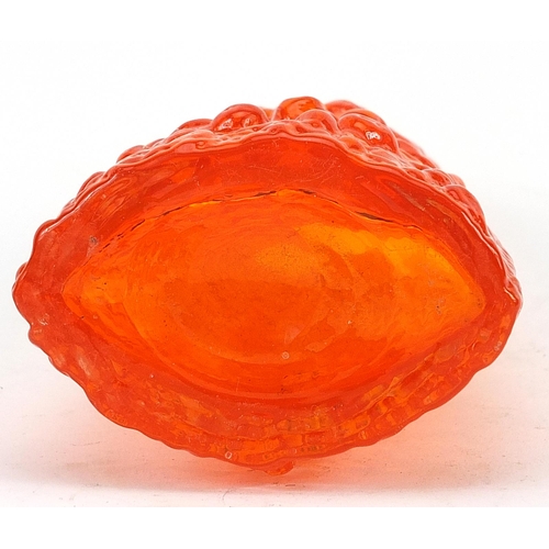 3 - Geoffrey Baxter for Whitefriars, volcano glass vase in tangerine, 18cm high