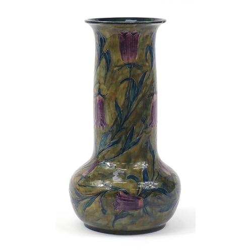 33 - S Hancock & Sons, large Morris ware vase hand painted with violets, 36.5cm high