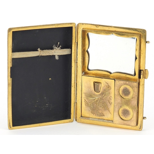 49 - Japanese vanity case with mirrored interior by Okumura, 10cm wide