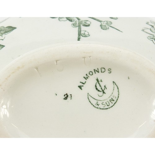 37 - George Jones, Victorian Aesthetic almonds dinnerware including two lidded tureens, the largest 32cm ... 