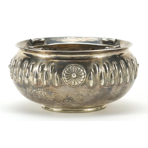 36 - Arts & Crafts circular silver bowl, ?.C.W maker's mark,  London 1904, 12cm in diameter, 236.0g
