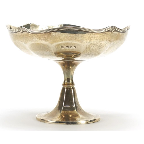 34 - Pearce & Sons, George V silver pedestal dish, 11cm high x 14.5cm in diameter, 218.8g