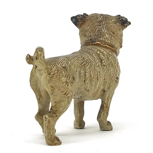 22 - Cold painted bronze Pug dog, 5cm in length