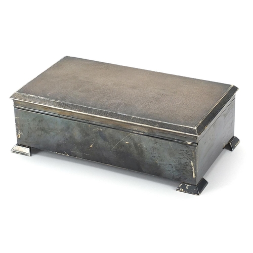28 - S J Rose & Son, rectangular silver cigar box with presentation inscription - presented to Dorothy S ... 