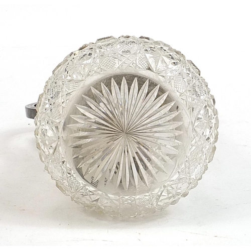 9 - Drew & Son, Victorian silver mounted cut glass claret jug, London 1889, 27cm high