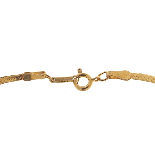 46 - 9ct gold herringbone link bracelet, 18cm in length, 0.9g
